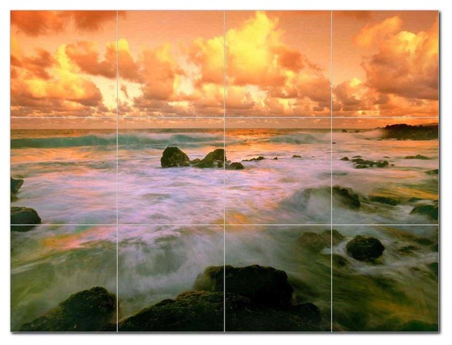 Song of The Sea Ceramic Tile Mural Kitchen backsplash//Bathroom Shower by Susan McKivergan