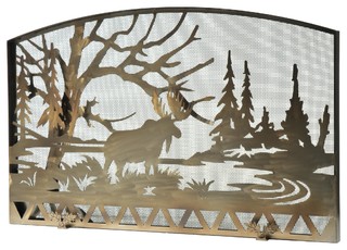 Meyda Lighting Fireplace Screen 111149 Rustic Fireplace
