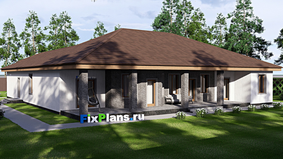 Проект одноэтажного дома 23х20м S286м2 F-17225