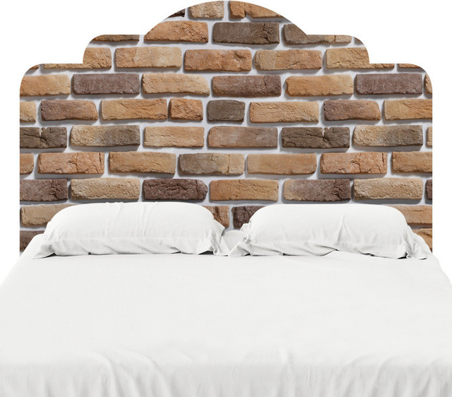 Coffee Brick Pattern Headboard Decal Headboards by WallsNeedLove
