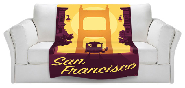 San Francisco Cable Car Throw Blanket, 40"x30"