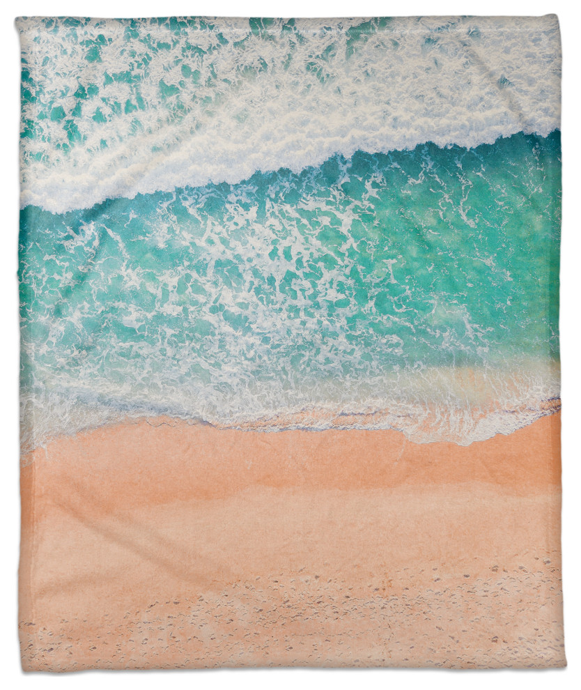 Aerial Beach Shore 50x60 Throw Blanket