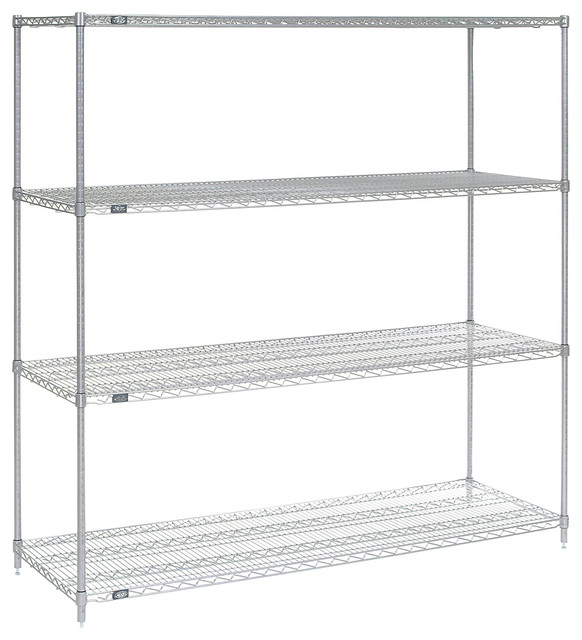 Nexel Stainless Steel 4Tier Wire Shelving Unit Contemporary Utility Shelves by Nexel
