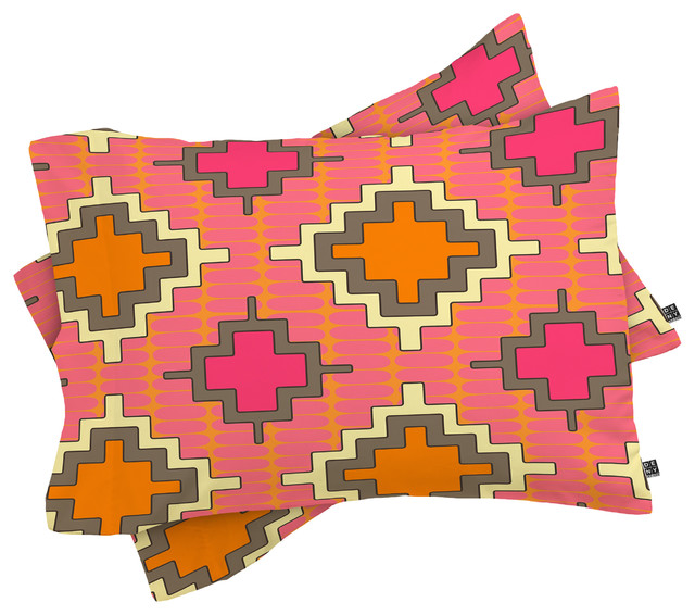 Deny Designs Sharon Turner Tangerine Kilim Pillow Shams, Queen