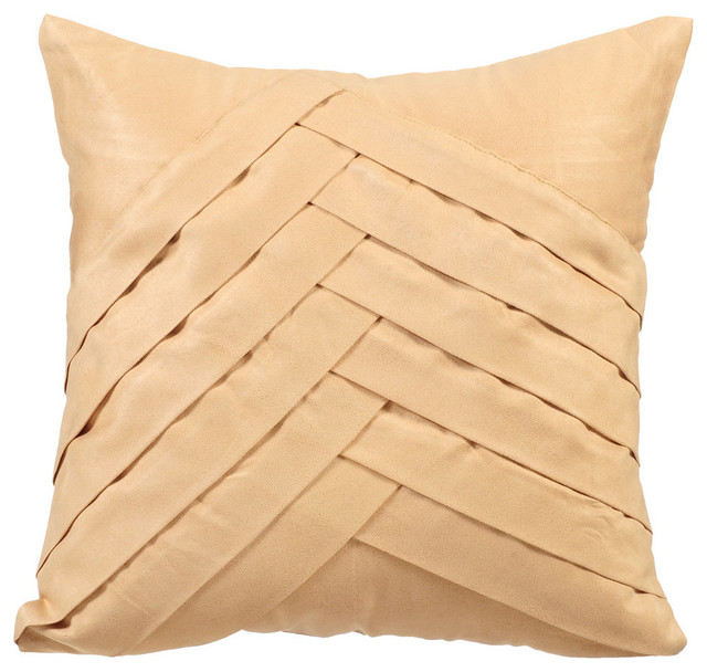 Textured Pintucks Suede Fabric Cream Pillows Cover, Cream No Limits No