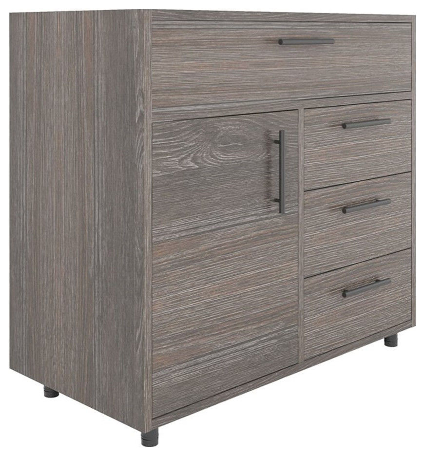 Randalco Austin 36" Modern Wood Bathroom Vanity in Charred Oak