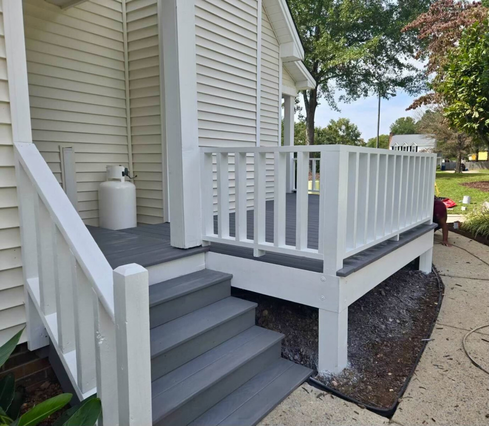 Wood Deck with Wood Rails