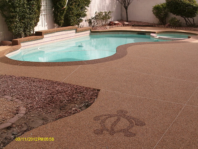 Pool Deck Tropical Pool Las Vegas By Pebble Stone Coatings