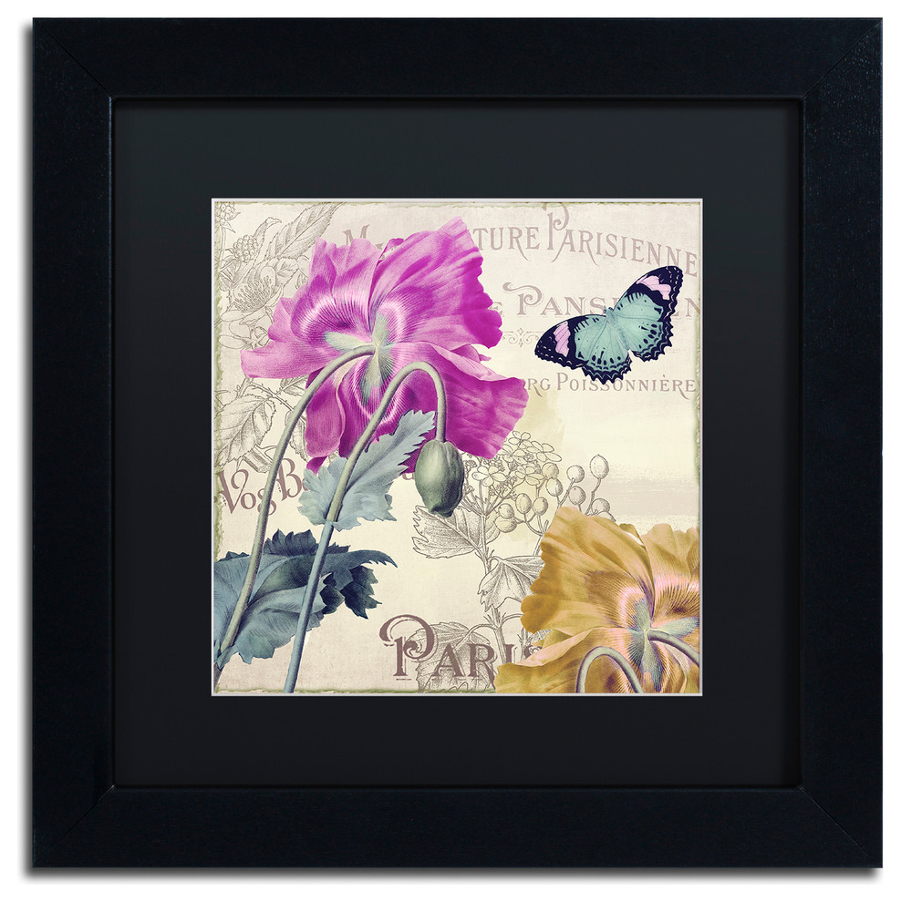 Color Bakery 'Petals of Paris III' Art, Black Frame, Black Matte, 11"x11"