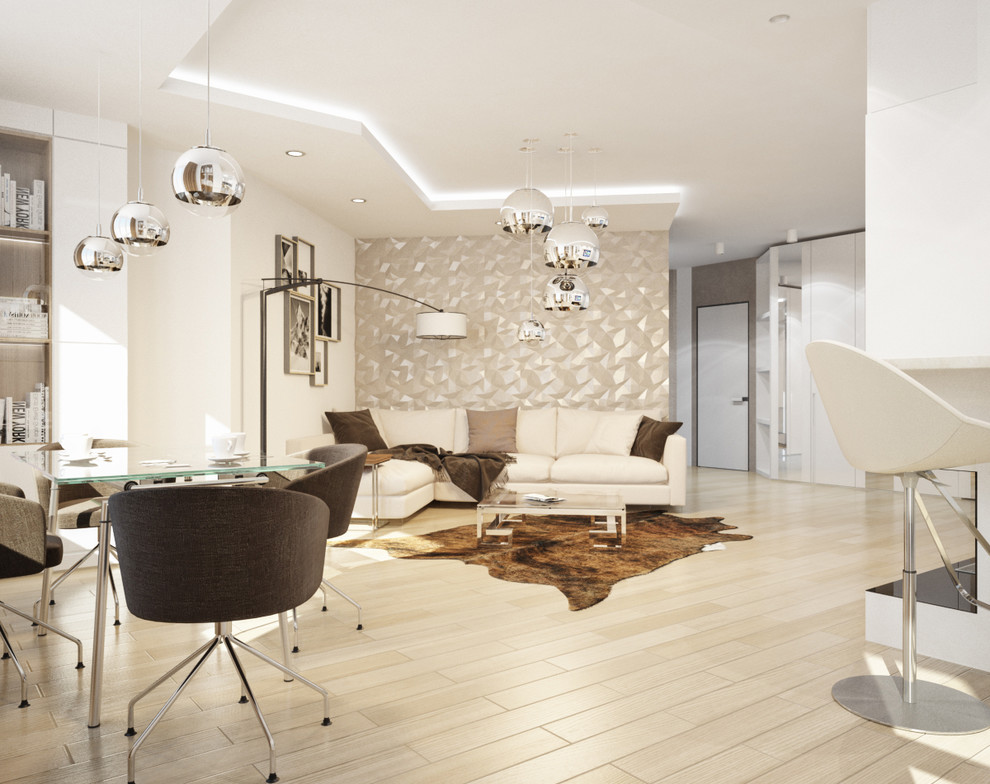 Гостиная-кухня в современном стиле