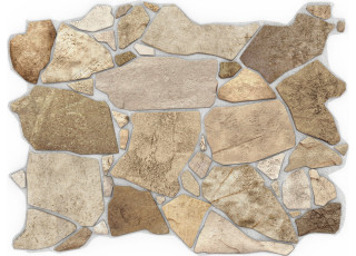 3D Wall Panel Crude Stone Design Brown Beige & Grey Size 23.5 by 17.5