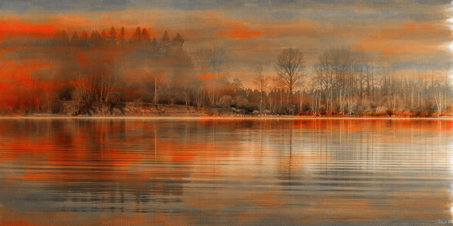 "Serenity" Painting Print on Wrapped Canvas, 45"x22.5"