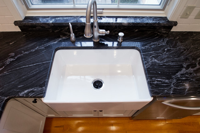Farm Sink With Matching Granite Window Sill Traditional