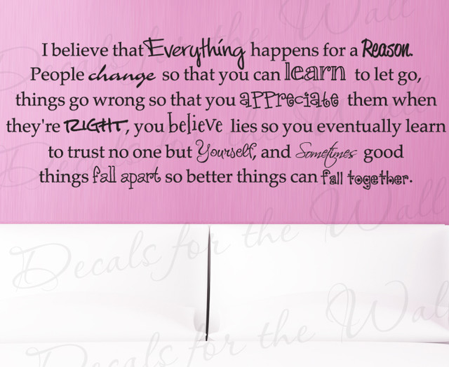 Wall Quote Decal Sticker Everything Happens For A Reason Marilyn Monroe J74 Wall Quote Decal Sticker Everything Happens For A Reason Marilyn Monroe J74