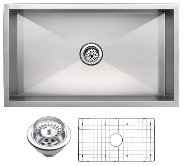 33" X 19" Single Basin Undermount Stainless Steel Kitchen Sink - Modern