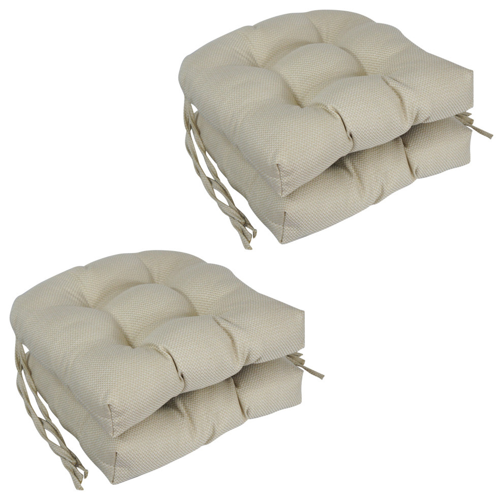 16" Premium Outdoor UShaped Tufted Chair Cushions, Set of 4, Pinehurst