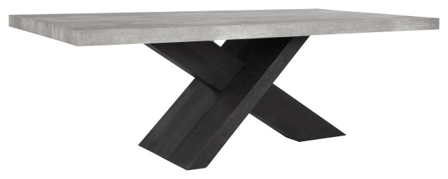 Durant 84" Dining Table, Black/Antique Grey