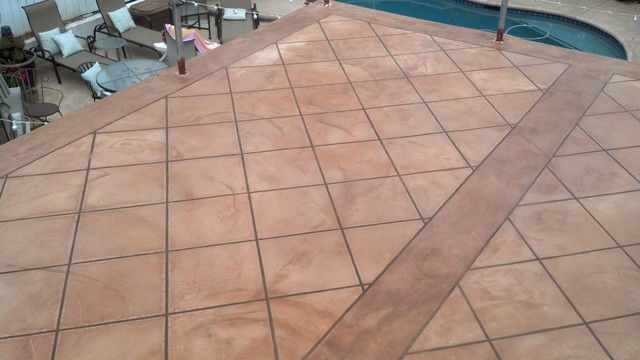 Faux Tile Finish Over Desert Crete Exterior Flooring System Design Ideas For A Mediterranean Home In Santa Barbara
