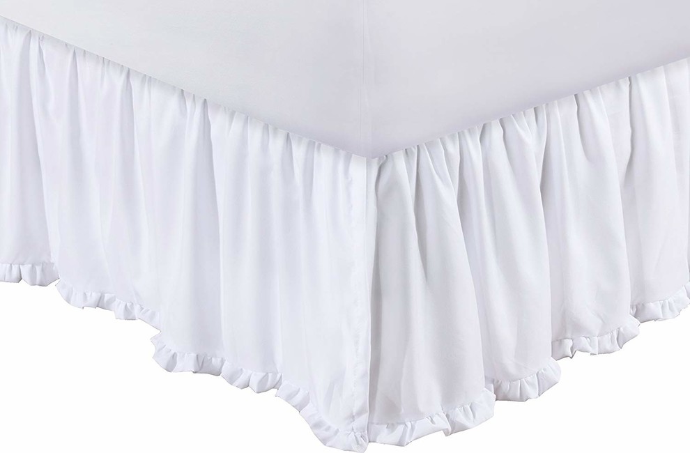 Greenland Home Sasha Bed Skirt White Full - French Country - Bedskirts ...