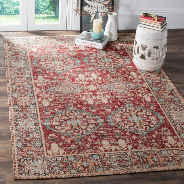 Safavieh Classic Vintage Collection CLV302 Rug, Red/Multi, 2'3" X 8'