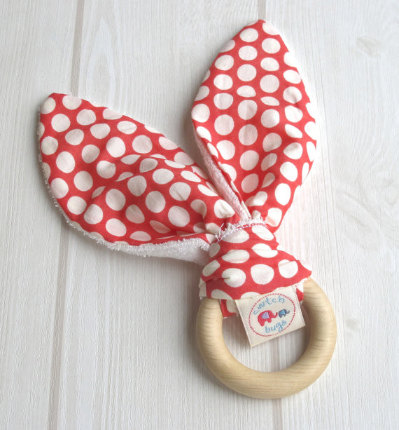 Natural Organic Wooden Teething Ring, Dottie by Cwtch Bugs