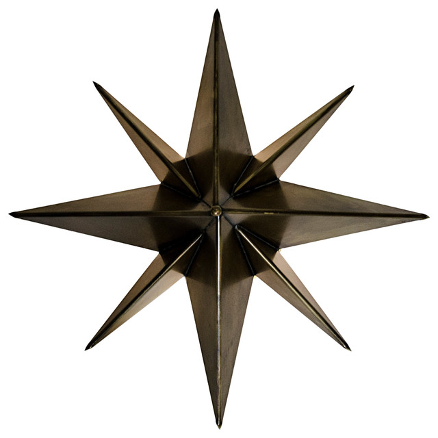 Leonis Industrial Loft Gold Antique Brass Metal Star Sconce - Industrial - Wall Sconces - by ...
