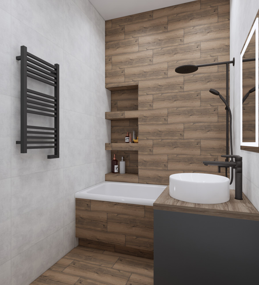 Ванная в теплых тонах