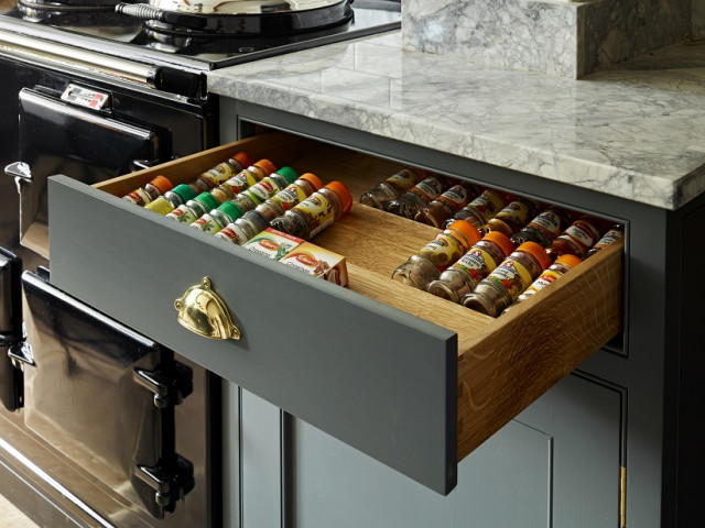 Solid Oak Spice Drawer country-kitchen