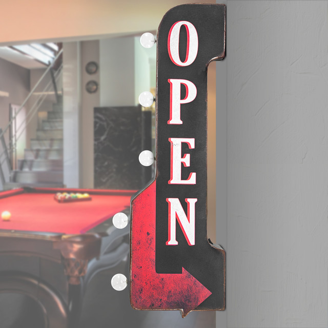 Open Point Sign Open Arrow Pointing LED Sign, 30