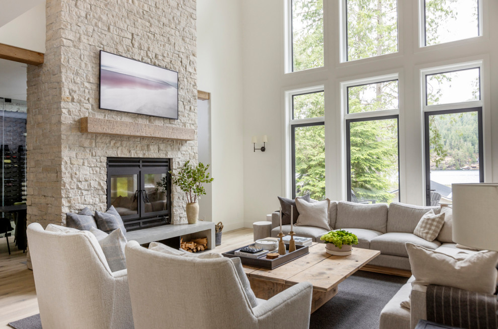 Legacy Lakehouse - Beach Style - Living Room - Vancouver - by Knight ...