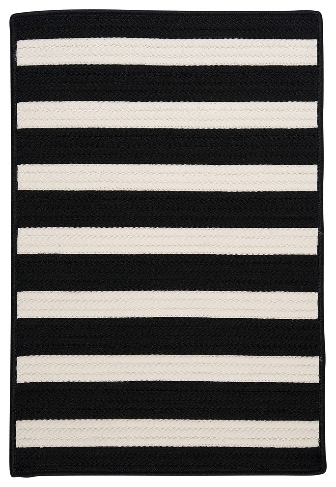 Colonial Mills Stripe It Braided Tr89 Black White 2x10