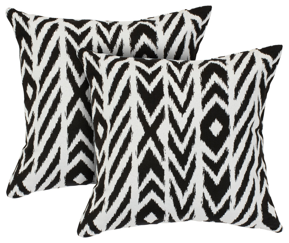 Set of 2 18"x18" Outdoor Olefin Scotchguard Fade Resistant Patio Throw