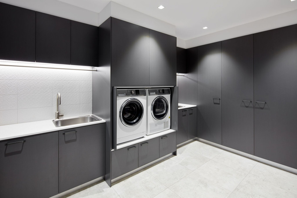 Photo of a contemporary laundry room in Central Coast.