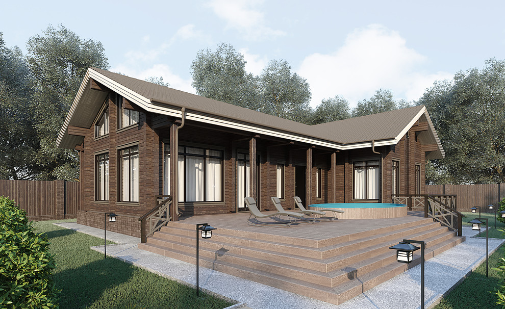 Дом из профилированного бруса 200х142.