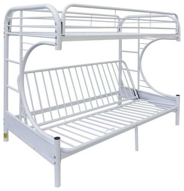 Eclipse, Bunk Bed, Twin XL/Queen/Futon White Contemporary Bedroom Furniture by Kolibri