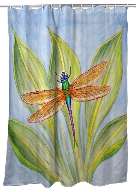 Betsy Drake Dragonfly Shower Curtain