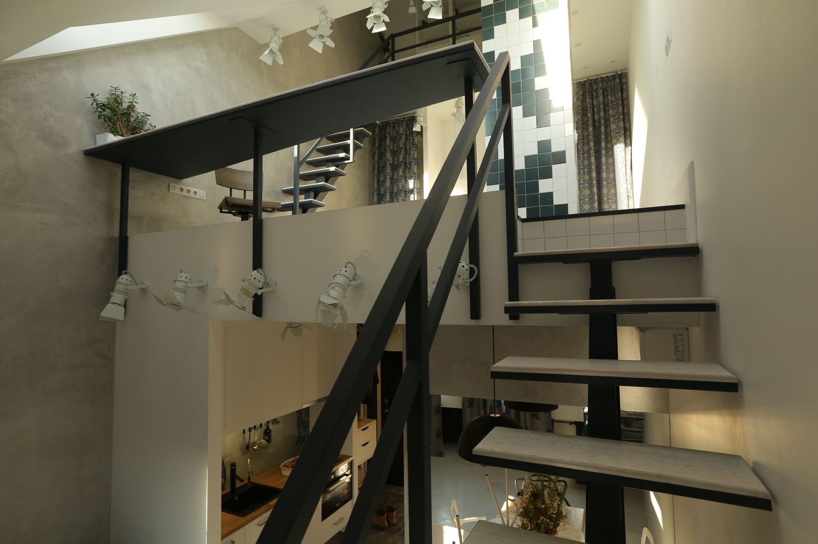 loft with Russian patterns for young man