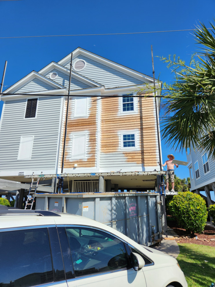 Exterior remodel / Windows / cider siding / paint