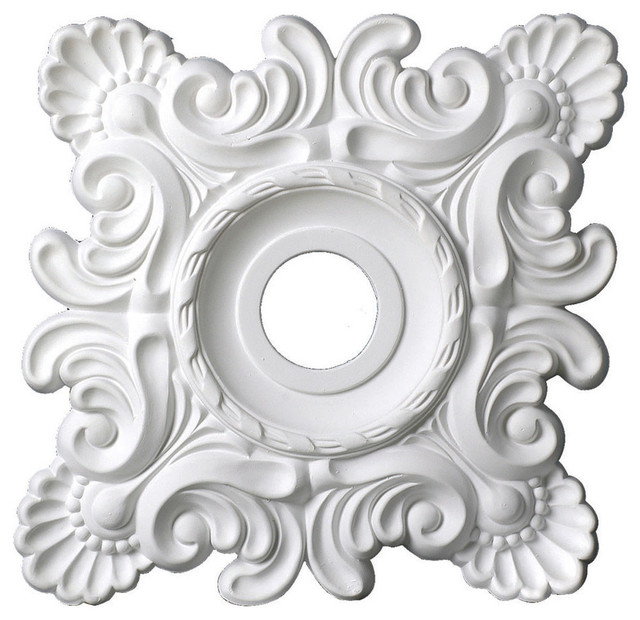 Shell And French Twist Square Ceiling Medallion