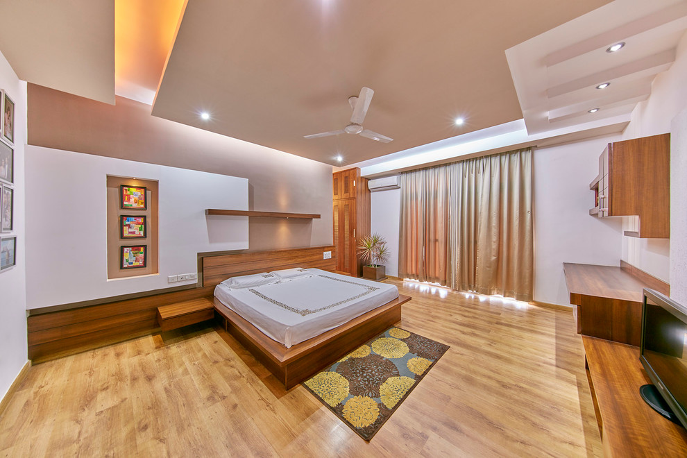 Contemporary bedroom in Bengaluru.