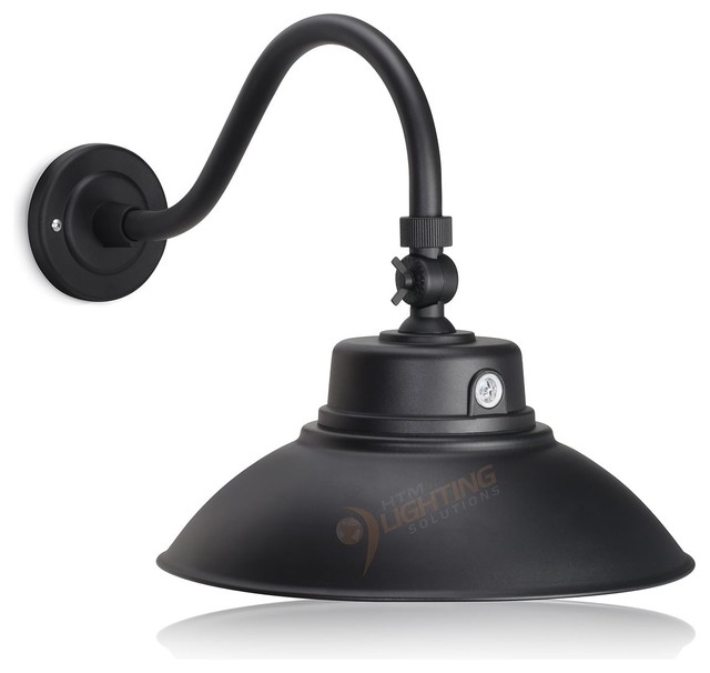 Integrated Led Gooseneck Barn Light Fixtures Textured Black 14