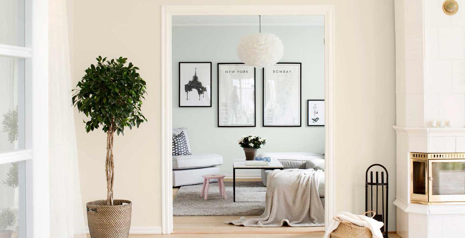 шведские обои в интерьере