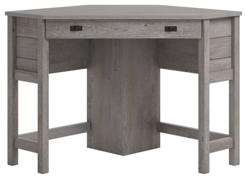 Sauder Cottage Road Coastal Engineered Wood Corner Desk in Mystic Oak Transitional Desks And