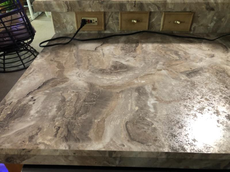 Kitchen - mid-sized kitchen idea with laminate countertops and gray countertops