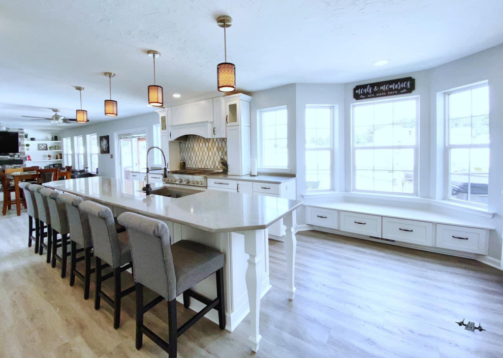Stunning White Kitchen Remodel with Large Island & Custom Cabinetry