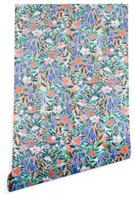 Deny Designs Jacqueline Maldonado Nonchalant Coral Wallpaper, 2’x8