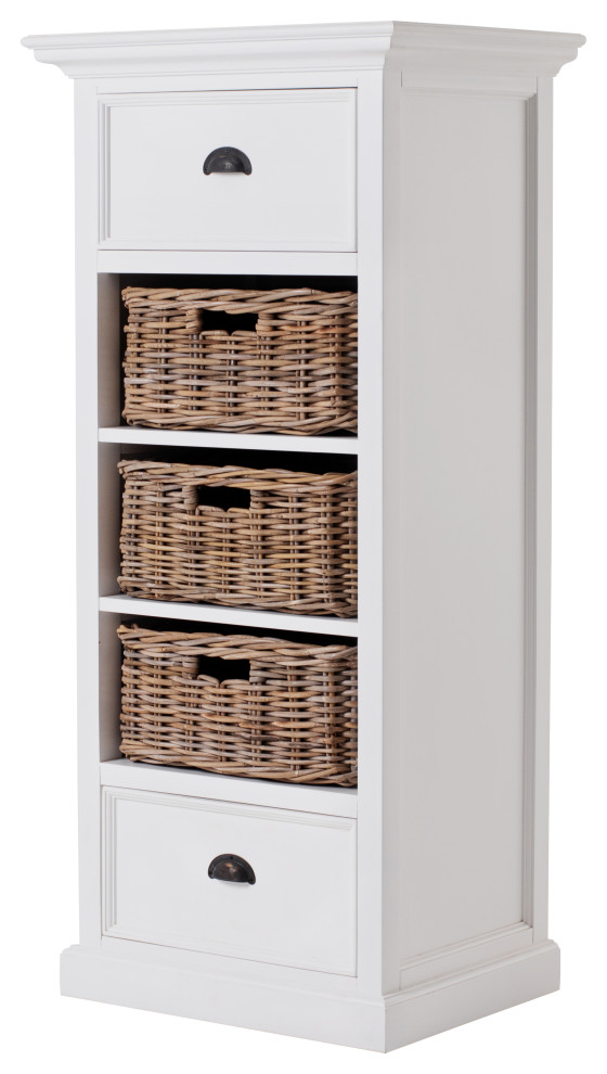 Halifax Grand Storage Unit with Basket Set Traditional Storage