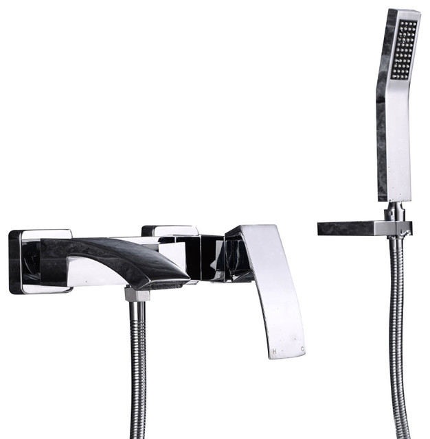 Bathselect Genoa Waterfall Bathtub Faucet Handheld Shower Hot