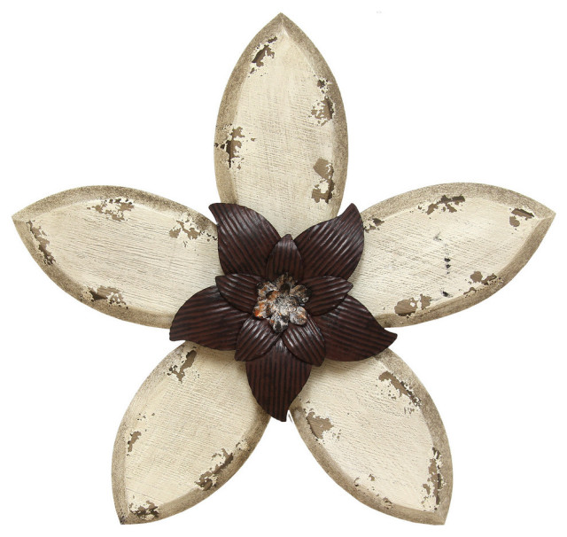 Stratton Home Decor Antique Flower Wall Decor SHD0166 Farmhouse