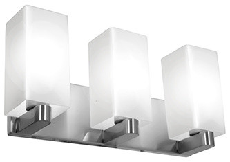 Archi, 50177, Wall and Vanity, Brushed Steel/Opal Glass